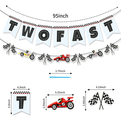 Banner De Fexichuji Two Fast Birthday, Fiesta Temática De Ca