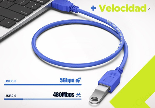 Imagen 8 de 10 de Alargue Usb 3.0 Cable Extensor Prolongador Alta Velocidad