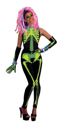 Disfraz Skeleton Girl Black Light On Rubies Licencia