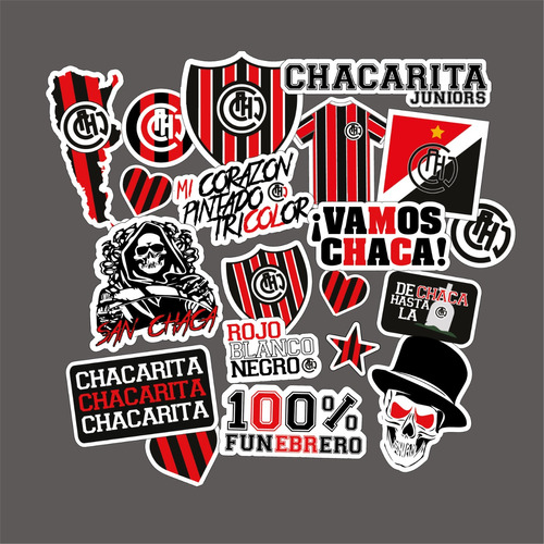Stickers Calcos Club Chacarita Funebrero X20 Aptas P Termo