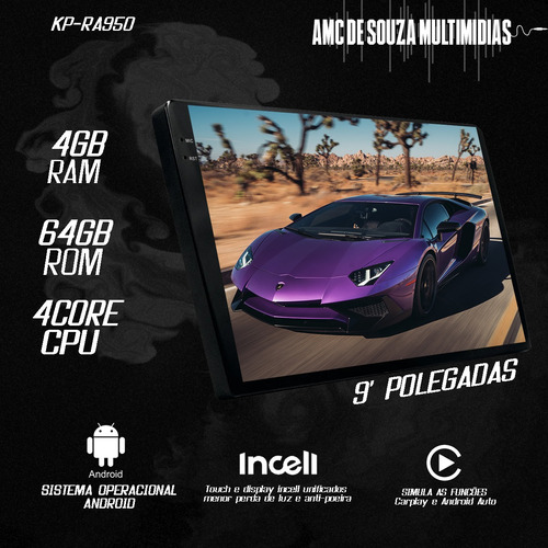 Central Multimidia Tracker 13/16 9p Carplay 4gb 64gb Android