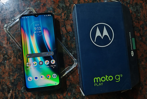  Moto G9 Play Azul 64gb/4gb Libre Funda + Templado Impecable