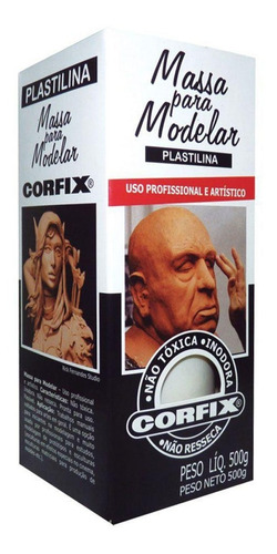 Massa De Modelar Modeling Clay Plastilina Branca Caixa 500 G