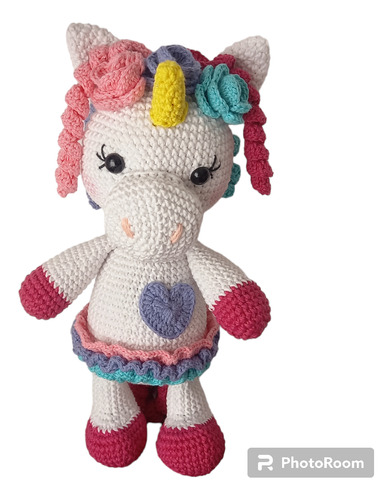 Amigurumi Unicornio Tejido A Crochet Peluche Montesori 