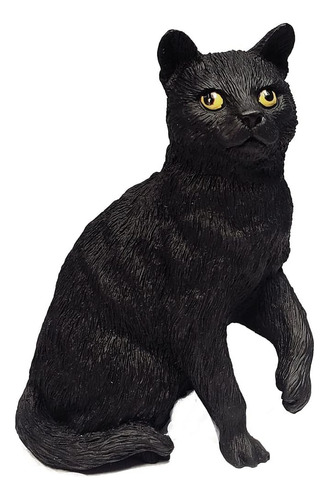Figurita De Gato Negro De Pelo Corto