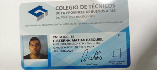 Electricista Tecnico Electromecanico Matriculado