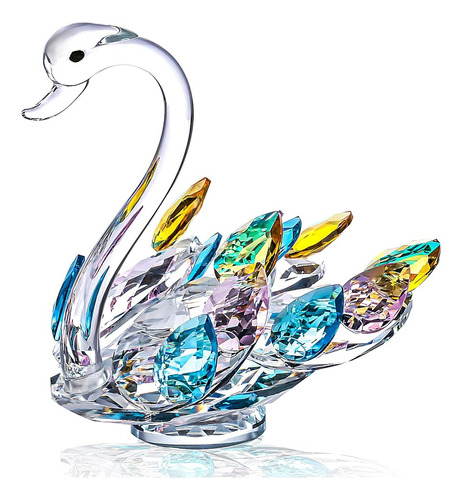 Figuras De Cristal De 6 Pulgadas Decoración De Cisne, Figura