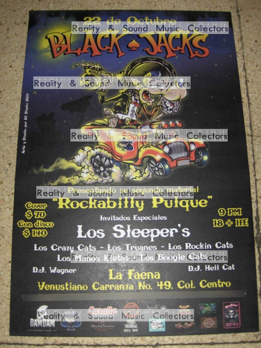 Black Jacks Rockabilly Pulque Poster De Coleccion 22 Oct 11