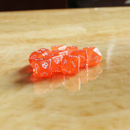 D10 Diez Juegos De Dados Plástico Para Rpg & Games Naranja