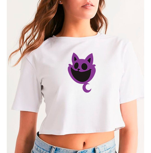 Cro Top Para Damas Estampada Diseño Poppy Playtime Catnap