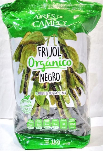 Frijol Negro Organico 1 Kg Alta Calidad