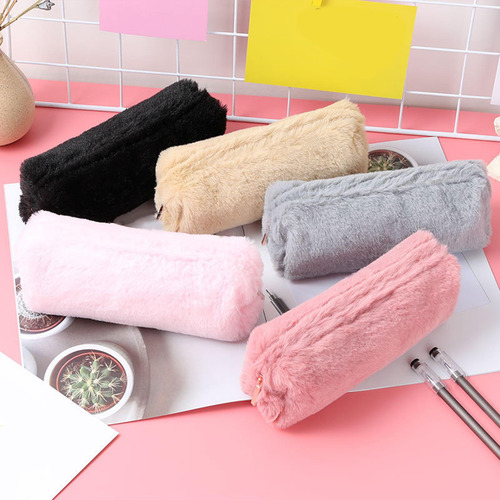Estuche Portátil Para Lápices, Estuche De Papelería, Gris