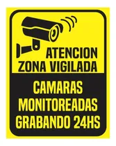 Comprar Cartel Atencion Zona Vigilada Camaras Alto Impacto 22x28 Cm