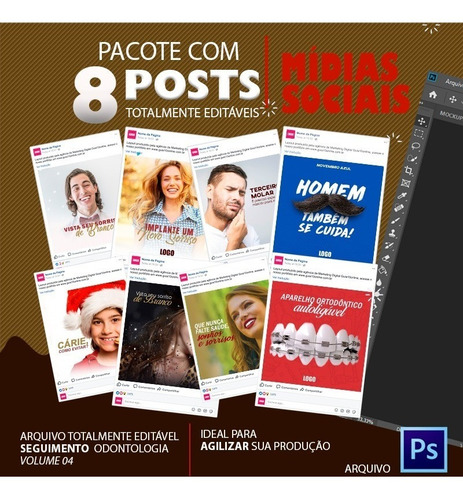 Post Para Redes Sociais Editável- Odontologia - Vol. 04