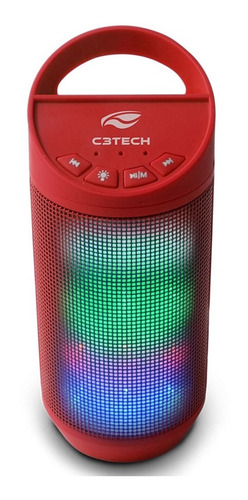 Caixa De Som Bluetooth 8w Speaker Beat Led Cartão Sd C3tech