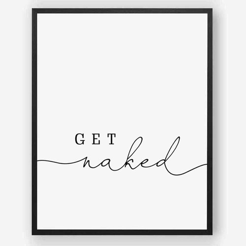 Get Naked Print Divertidos Letreros De Baño, Arte De Pared, 
