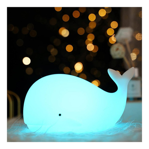 Luz Nocturna Tripro Ballena Silicona 18.74x8.89x9.91cm
