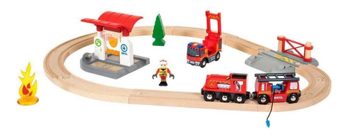 Brio 33815 Set De Bomberos De Rescate | Juego De Juguetes De
