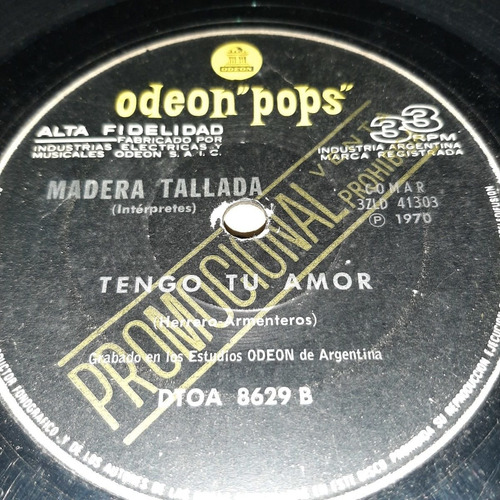 Simple Madera Tallada Promocional Odeon Pops C13