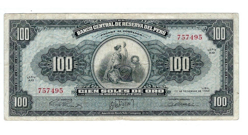 Perú - Billete 100 Soles De Oro 1962 - 757495