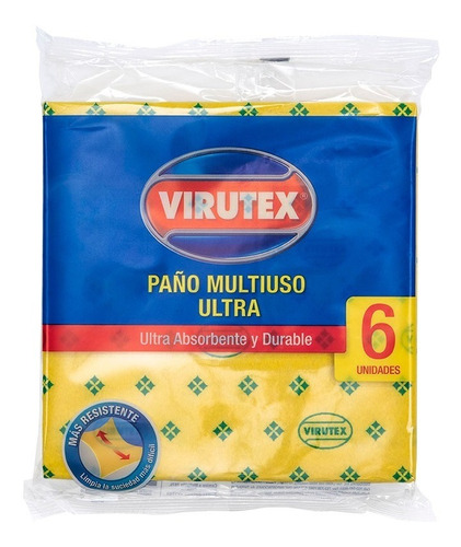 Paño Multiuso Ultra X6 Ultra Absorbente  Amarillo Virutex