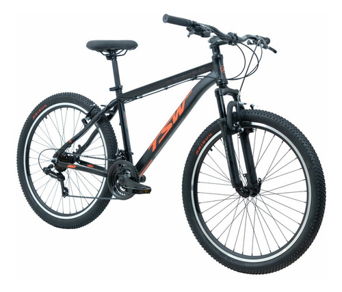 Bicicleta Tsw Ride Mtb Aro 26 Aluminio 21v Shimano Disco Cor Preto/Vermelho Tamanho do quadro 15.5
