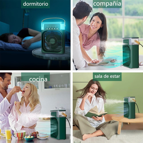 Climatizador Portátil Mini Ventilador De Aire Acondicionado Humidificador 4 En 1 Mini Aire Acondicionado Ventilador De Escritorio Portátil Marca Dosyu Color Negro