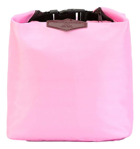 Lonchera aislante E para mujer, compacta y reutilizable, bolsa rosa