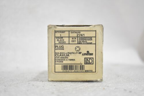 Leviton 2741 Locking Plug L17-30p, 4 Watt, 600 Volt, 30 Kbk