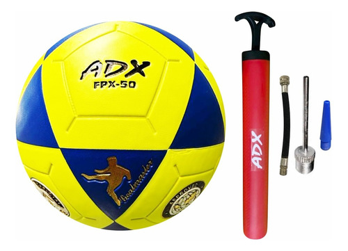 Balon Fut Laminado Reglamentario 380g Adx C/bomba Fpx-50 #4 Color Amarillo con Azul