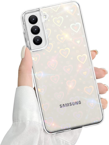 Funda Tpu Láser Corazón Holografic Para Samsung S22+ Plus