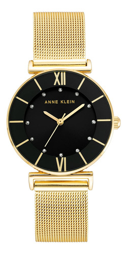 Anne Klein Reloj De Pulsera De Malla Acentuada Con Purpurina