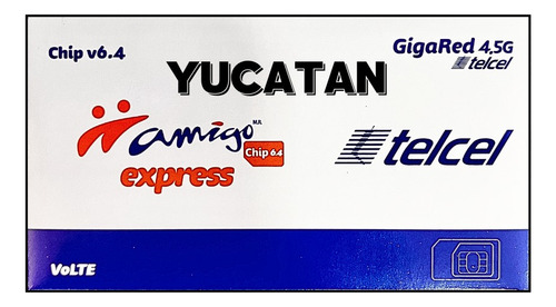 Chip Telcel Gidared 4.5g Con $100 Ladas Yucatan