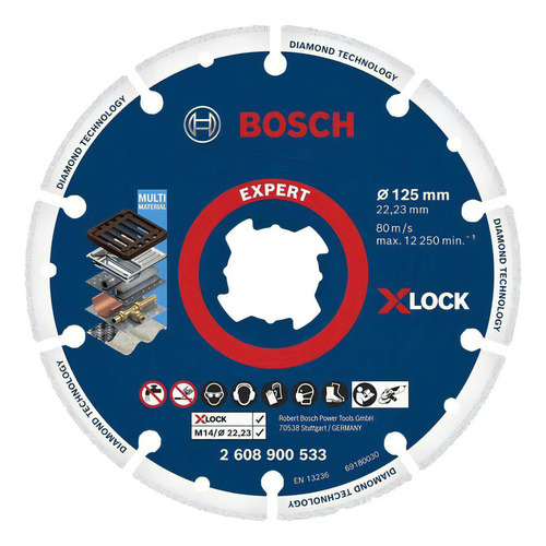 Disco Diamantado Para Metal Bosch X-lock 125mm
