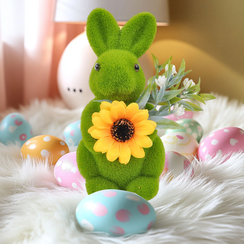 Adorno De Conejo De Pascua Artificial Con Forma De Conejito