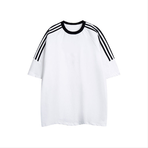 Camiseta Casual Retro De Algodón Con Tres Barras, Unisex, Pa