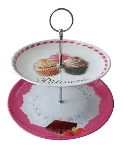 Plato Para Masas 2 Pisos Melamina Muffins Lunch Cupcakes