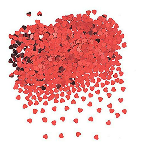 Confeti Corazón Rojo Brillante 14g, Ideal Para Fiestas, Cele