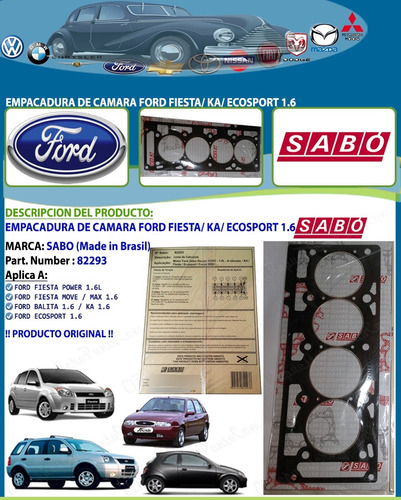 Empacadura Camara Fiesta 1.6 Ka 1.6 Ecosport 1.6 - Amianto