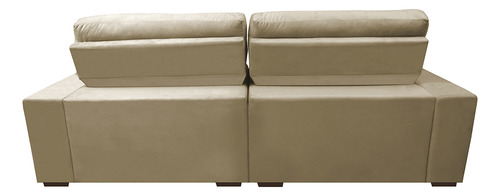 Sofá Retrátil e Reclinável com Molas Ensacadas Cama inBox Master 2,12m Tecido Suede Bege