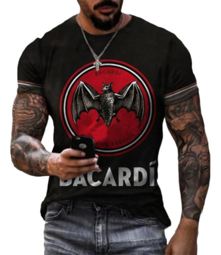 Camiseta De Manga Corta Con Cuello Redondo Y Estampado 3d De