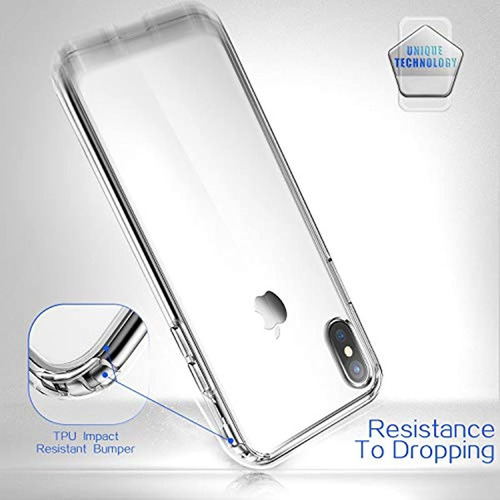 Compatible Con iPhone XS Max Case Transparente Antiarañazos