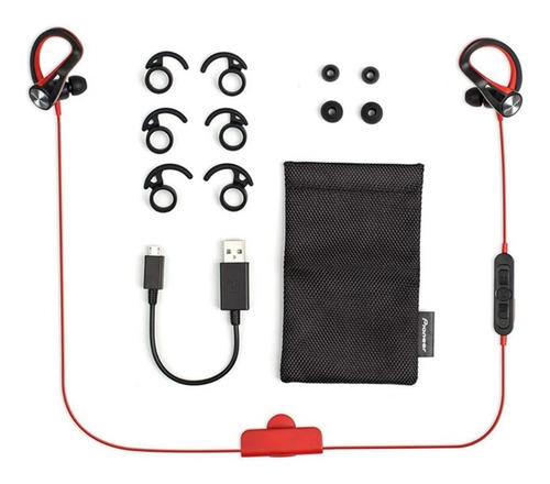 Imagen 2 de 3 de Pioneer See7btrojo Auric In Ear Bluetooth Rojo/negro