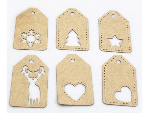 10 Mini Tags Etiquetas Árbol Navidad Copos De Nieve Tarjetas