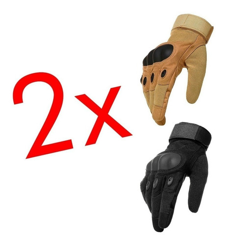 Pack 2 Pares Guantes Tacticos Militar Airsoft Caza Outdoor