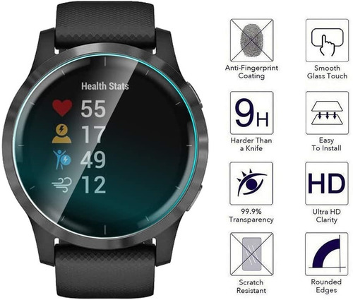 Mica De Cristal Templado 9h Premium Para Garmin Vivoactive 4