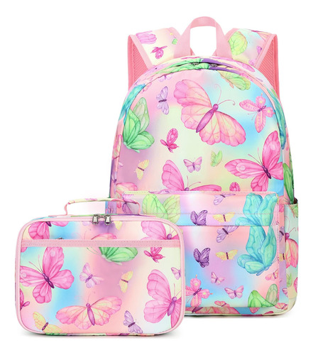 Juego De Morral Y Lonchera Para Niñas De Preescolar-mariposa