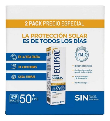 Eclipsol Bloqueador Solar Fps 50+resistente Al Agua Y Sudor