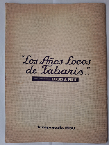 Programa Revista Teatro Tabaris Moria Barbieri Av Corrientes (Usado)