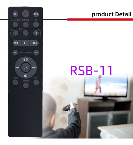 Control Remoto Rsb-11, Reemplaza 1063117 Para Barra De Sonid